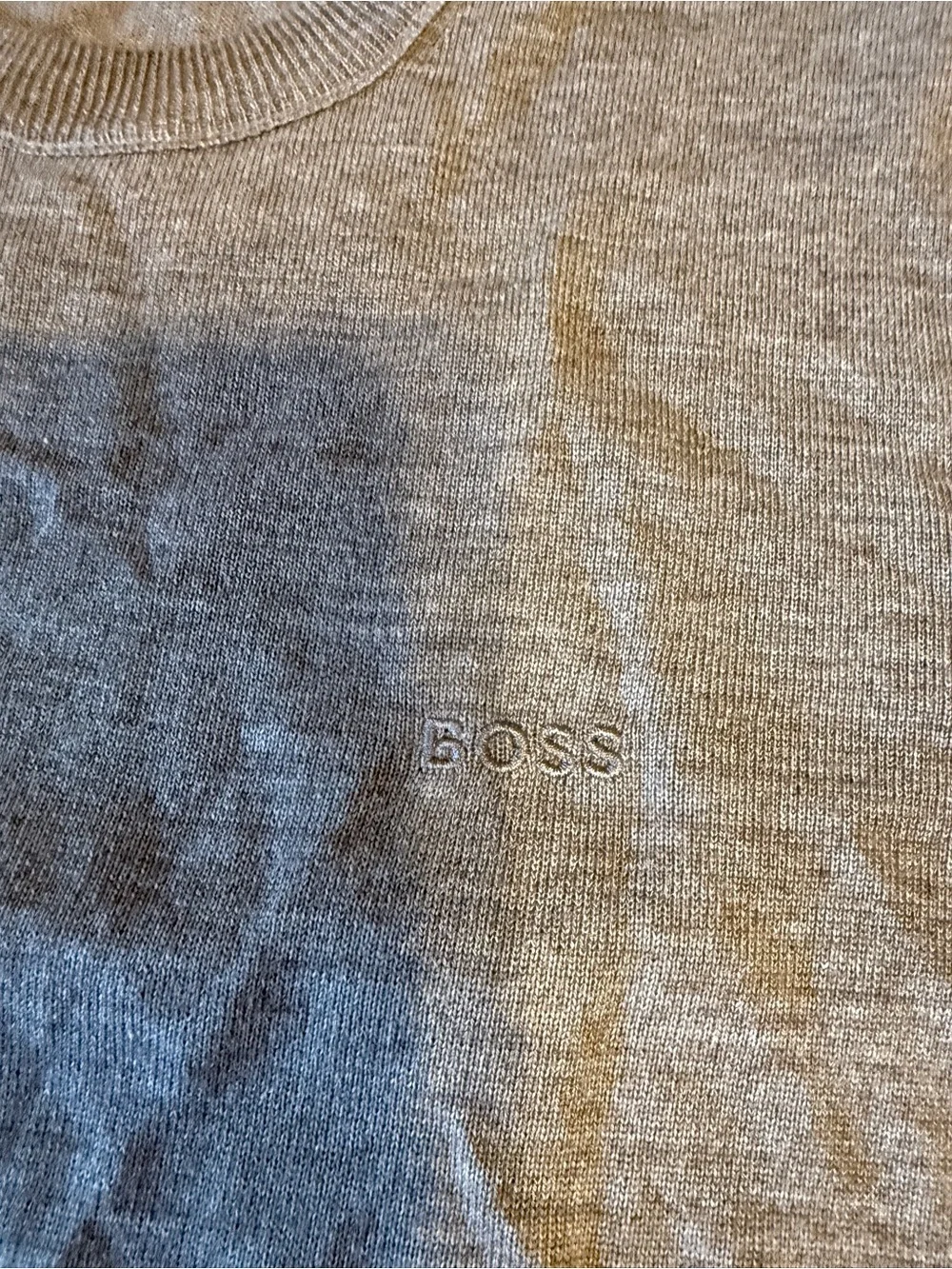 Men's Boss Gray Crewneck Wool Blend Small Sweater